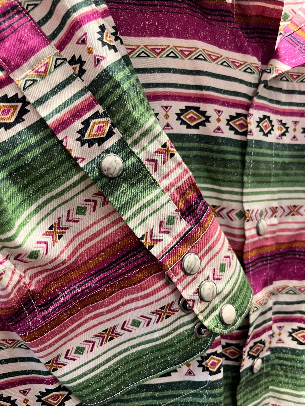 Ariat Mens L Serape Southwestern Western Pearl Snap 100% Cotton Shirt Multicolor - Picture 6 of 9